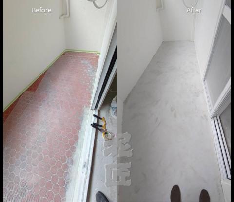 連于仁 - 松菸陽台地板微水泥.磁磚直上淺灰色