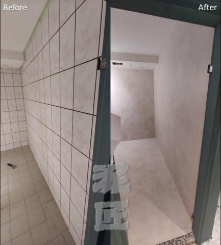 連于仁 - 景美刺青工作室.瓷磚直上奶茶色微水泥