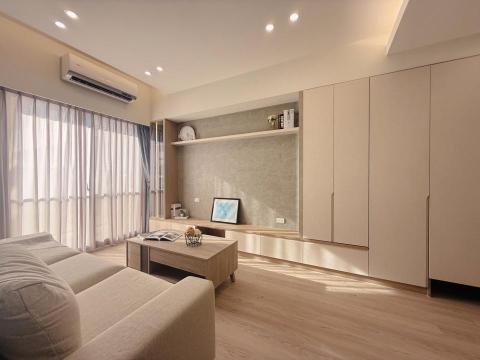 周玗苙 - 新屋2-電視牆+茶几+沙發+窗簾+冷氣+天花板