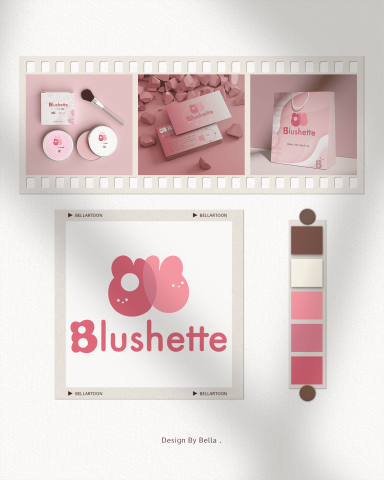 Bella - 以「可愛又夢幻」為核心，
將彩妝的親和力轉化為有記憶點的品牌識別，
讓 Blushette 在第一眼就被記住。