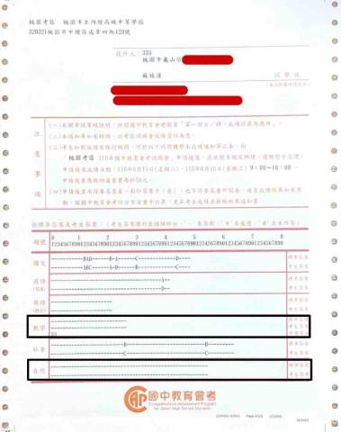 蘇致漢 - 會考成績單