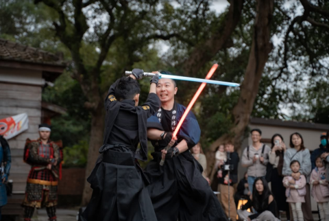 光劍俠James - 受邀參加桃園神社(忠烈祠)，慶典活動光劍演武表演現場
