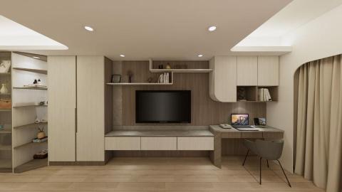 灜鴻企業社-室內設計代繪 - 主臥室電視牆