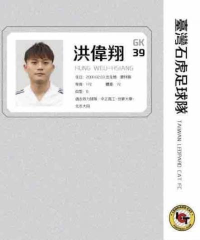 洪偉翔 - 台灣企業甲級足球聯賽-台灣石虎