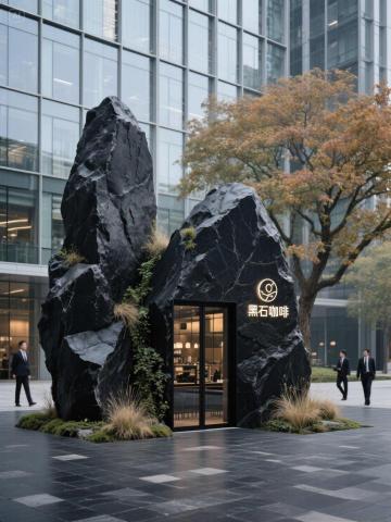 童霖企業 - 商鋪外觀設計概念-黑石咖啡