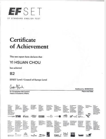 周宜萱 - 英文CEFR B2 level 