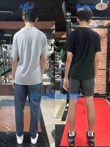 （Trevor)專業調理運動按摩 - 此學生左右失衡嚴重，經過訓練調整後改善許多