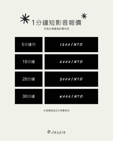 Jessie - 短影音報價