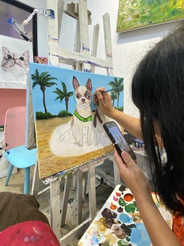 Gina - 成人零基礎壓克力畫過程