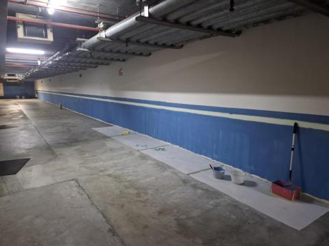 修家工程 - 停車場 重新規劃線條 打底