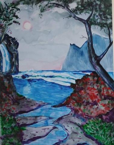 JH - 水彩風格呈現的自然風景畫