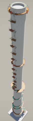 吳信宏 - 中鋼煙囪圓形平台及旋轉樓梯