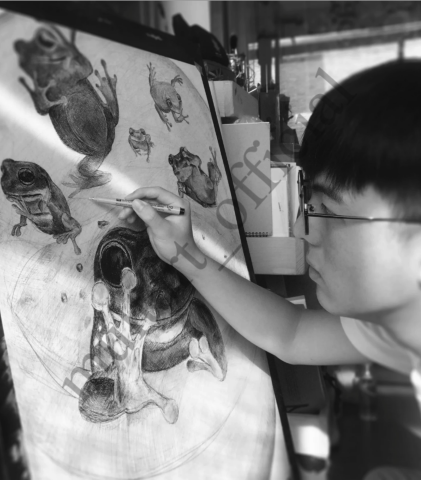 Victor Tang - 當時以代針筆進行如素描式筆法繪製（難度極高）
