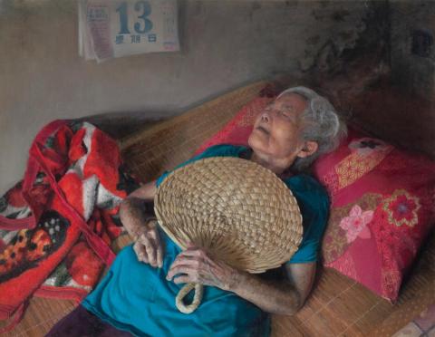 曹庭媁 - 這是我的一張油畫作品，獲得中部美展第二名