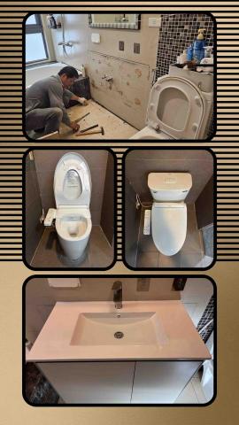 阿榮師父水電工程 - 1/17 INEX馬桶+TOTO免治馬桶蓋
       80公分不銹鋼浴櫃盆