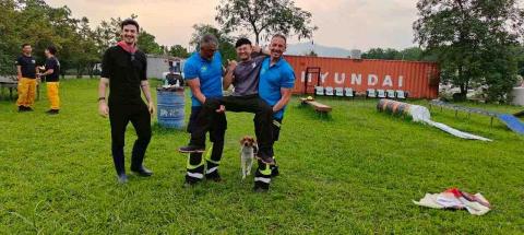 富 - 瓦礫堆搜救犬訓練與娉請的西班牙教官，西班牙教官為2023搜救犬世界盃冠軍