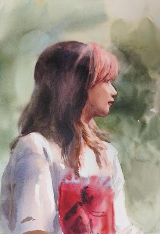 徐逸宸 - 日水彩人物肖像習作