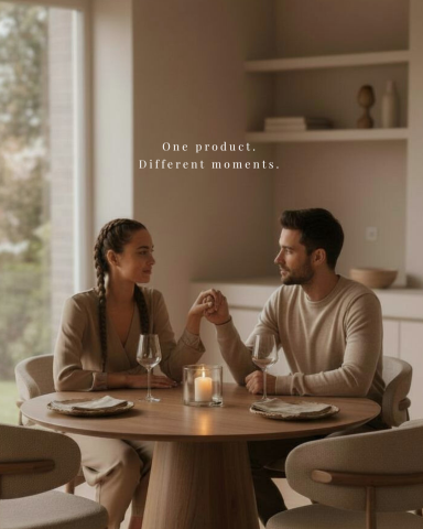 AI ADS LAB_ 社群 & 廣告素材 - 一張餐桌椅白底圖，也能直接變成「坐進生活」的畫面。

從產品本體出發，延伸：

明亮餐廳的整體氛圍
不同角度的桌面與椅型視覺
用餐、聚會的實際使用情境

同一張餐桌、同一組椅子、同一個質感，
但你可以拿到一整組可上架／可投放的素材。