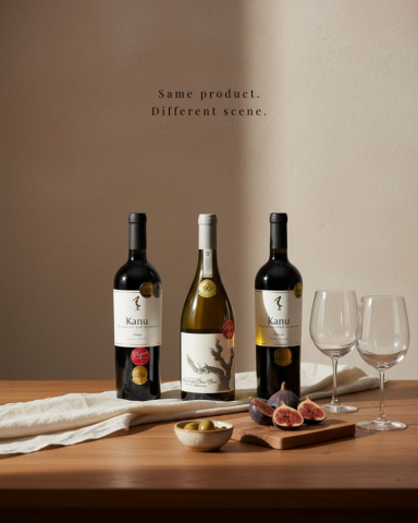 AI ADS LAB_ 社群 & 廣告素材 - 一張白底產品照，就能變成一整組「真的有人在用」的畫面。

從品牌提供的產品本體出發，
延伸成不同空間、不同互動、不同生活時刻。

同一個產品，
但你可以一次拿到 可上架／可投放／可當內容輪播 的完整素材。

不用再為了每個情境重拍。
一個產品，就夠你用很久。