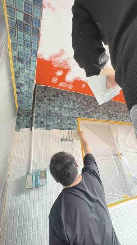 油漆阿國 - 天母案場磁磚改色施工