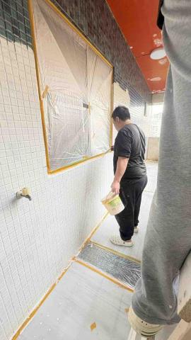 油漆阿國 - 天母案場磁磚改色施工