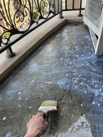 福赫防水工程行 - 北屯崇德路 陽台貼地磚前先施作防水層1月24日