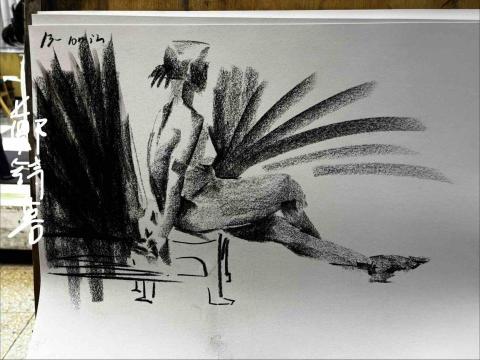 鄭詩蓉 - 炭筆速寫（10分鐘）