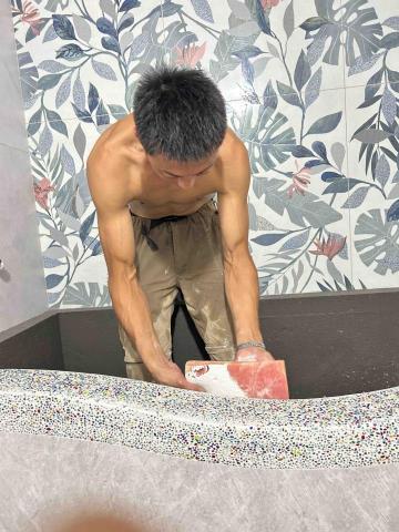 陳子旭 - 造型磁磚內部抿石