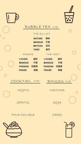 劉汶杰 - 巴黎手搖飲店菜單設計