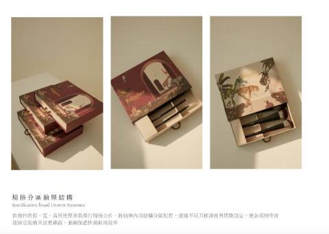 Frances - 規 格 分 區 抽 屜 結 構
Specification-based Drawer Structure

依物件的長、寬、高與使用差異進行規格分析，將抽屜內部結構分區配置，透過不同刀模深度與間距設定，使各項物件皆能穩定收納並清楚辨識，兼顧保護性與取用效率