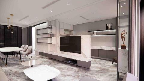 里維室內設計 - 3D模擬圖-客餐廳設計