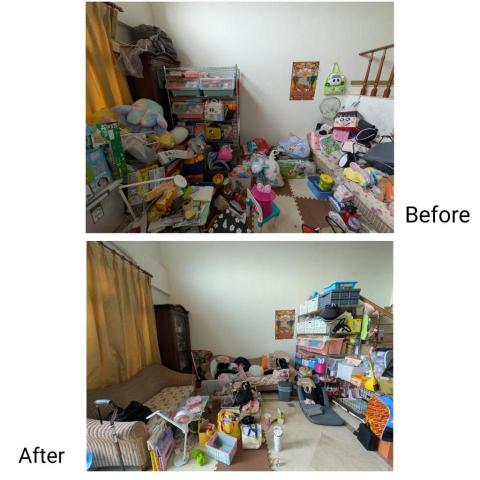 居家整理師-吳朱希文Hayan Siyce - 協助客戶客廳斷捨離，客戶最大目標希望能坐在沙發上。