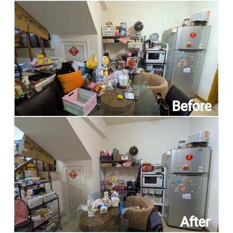 居家整理師-吳朱希文Hayan Siyce - 協助客戶飯廳斷捨離，客戶最大目標希望能自由開關儲藏室。