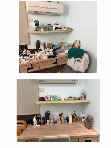 欣欣 - 案主屬於東西較多不知道從何整理的類型，一一陪著她完成後，終於清出原本該有的空間了