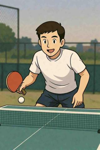 提供桌球服務的專家江江