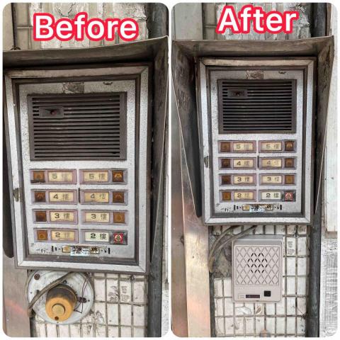 張安賦（居家修繕 - 客人頂樓加蓋的對講機沒有開鎖跟通話，這次幫他安裝