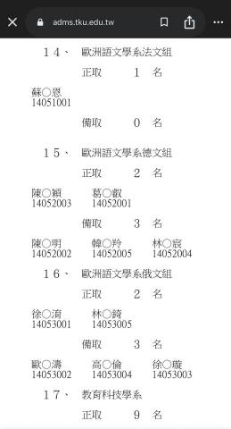 Joanna - 特殊選才淡江大學歐洲語文學系德文組錄取證明