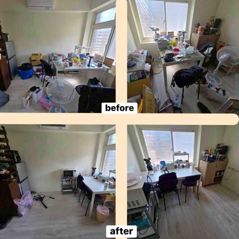 張文菱（叮噹）-整理師 - 移動桌子後，明顯可活動的範圍變大了！
視覺上也不會覺得空間很小！