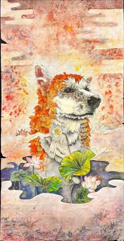 榴槤爺爺 - 水墨類（工筆）作品