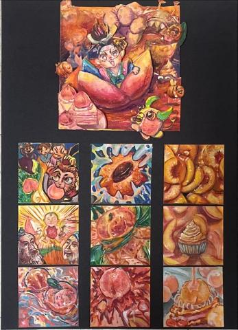 榴槤爺爺 - 插畫類作品（手繪加紙雕）