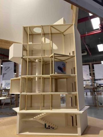 黃弈睿 - 紙板+木棒所做的結構剖面模型
