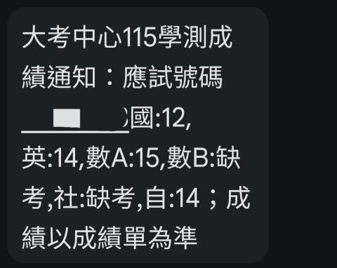 吳欣霓 - 115學測成績