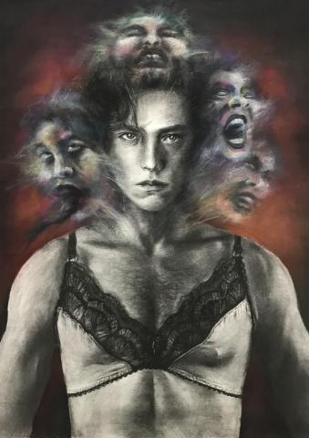 林昕妤 - 創作炭筆素描+粉彩