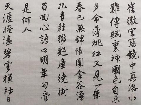 梁老師書法教學 - 唐寅落花詩