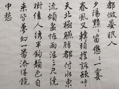 梁老師書法教學 - 唐寅落花詩