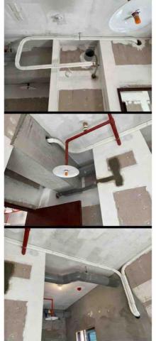 勝陽空調電器行 - 裝潢案場 冷氣排水位置更改與水泥回填作業與空調系統配管