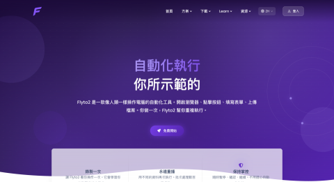林靜雯 - Flyto2 是一款人機協作的工作流程自動化平台，能模擬人類操作電腦，協助使用者處理網站操作、自動化流程與網頁爬蟲任務。透過錄製一次操作流程，即可重複執行、批次處理與排程任務，適合用於資料擷取、後台操作、測試與日常重複性工作。

網站： https://flyto2.com