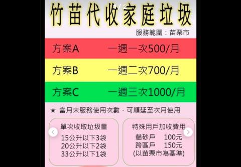 宇 - 代收垃圾價格