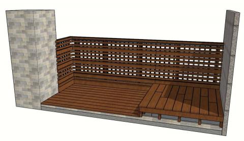 木茯工作室 - 陽台空間木作圖說。