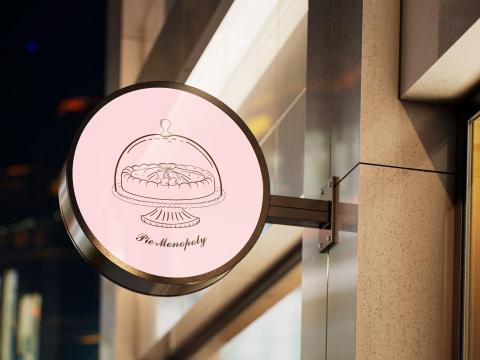 胡可薇 - 此Logo為一間專門販售〈派類甜點〉的店鋪所設計，
整體風格以法式甜點文化為發想核心。設計上運用簡
潔而優雅的造型語彙，結合法式風格常見的比例與線
條表現，傳達精緻、講究的品牌形象